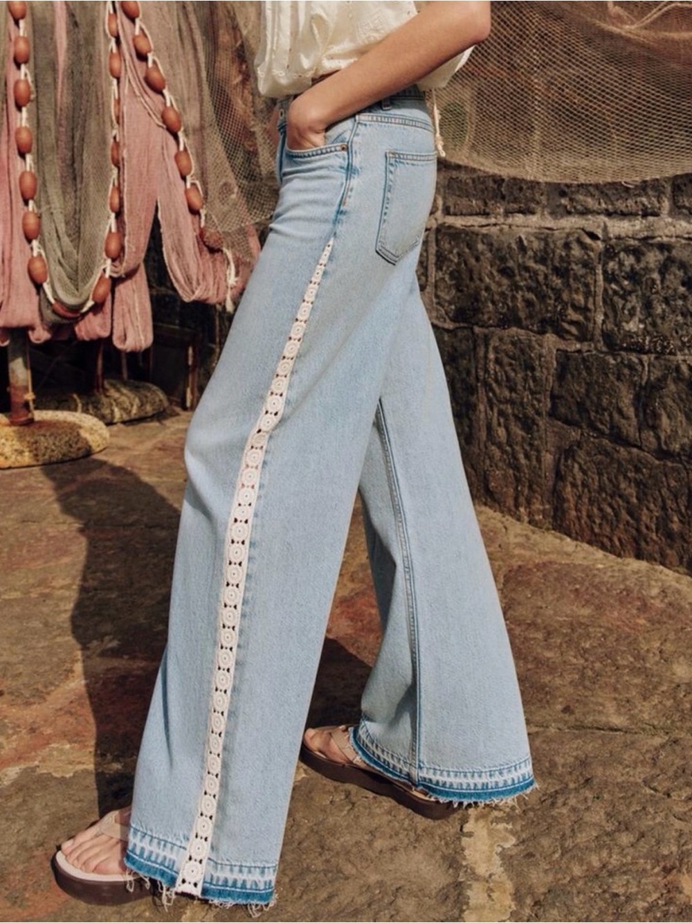 ZARA Crochet Jeans